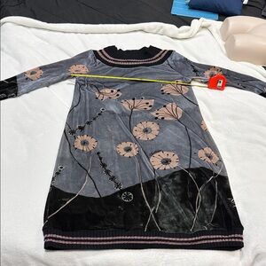 Save The Queen Black and Pink Floral Midi Dress, NWT